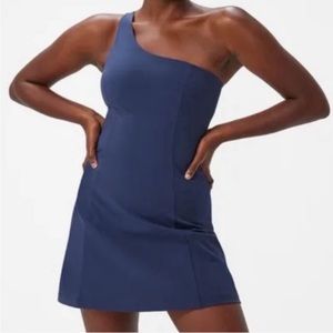 Outdoor Voices Navy One Shoulder Dress